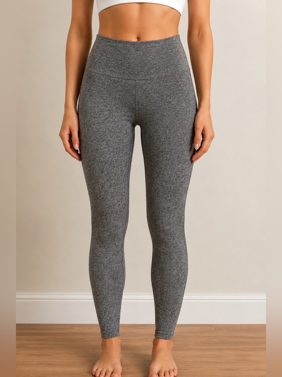 Colsie Pants - Worn Once! Gray Ribbed Stretch Leggings- Size Large